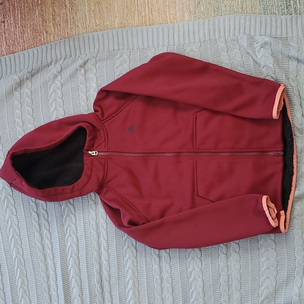 Burton Girls Full Zip Hooded Jacket Pink Size Small DryRide Fleece